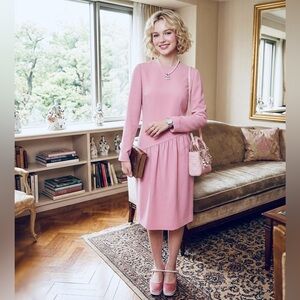 Vintage Liz Claiborne Soft Pink Dress Kawaii Feminine Dress Size 6